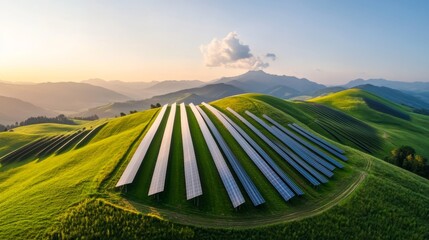 green energy investments USA, sustainable finance trends, wind turbines, solar panels, and stock market data