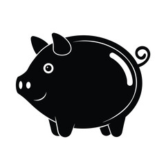 Black Silhouette Piggy Bank Savings Money Finance Economy Budget