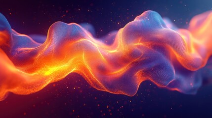 Flowing energy, cosmic dust, abstract art, dark background, website banner