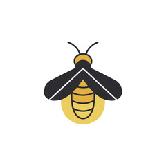 Minimalist Firefly Logo with Retro Colors