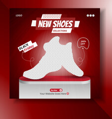 shoe social media poster design template
