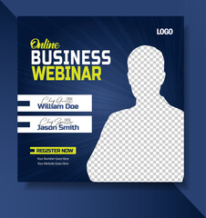 business webinar social media post design template 