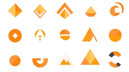 Abstract Shapes Geometric Design Elements for Creative Visuals on white background