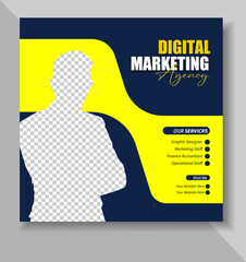 business webinar social media post design template 