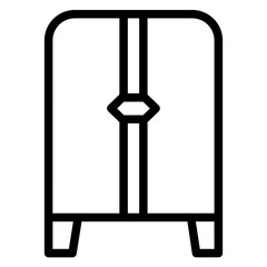 Cabinet Furniture Clothes Line Icon