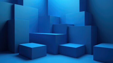 Obraz premium A 3D render of an abstract background featuring a dynamic interplay of shapes and patterns.