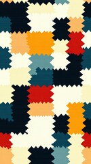 Colorful patchwork fabric design background.