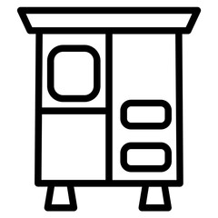 Cabinet Furniture Clothes Line Icon