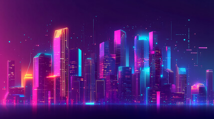 Neon Cityscape at Night