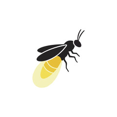 Simple Minimalist Firefly Logo with Bold Lines