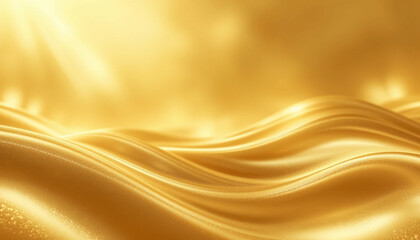 Abstract golden gradient background with smooth flowing waves and a soft glowing light effect