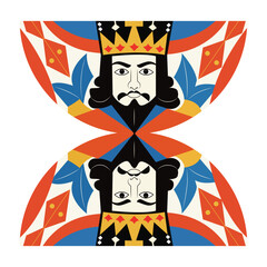 King artwork illustration in flat style