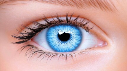 Soft and Radiant Blue Eye with Subtle Patterns and a Blooming Effect in a Close-Up Photograph