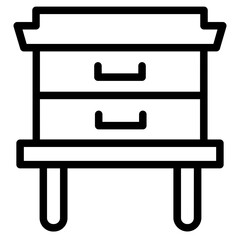 Table Drawer Cabinet Line Icon