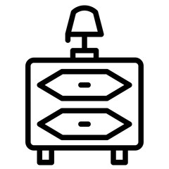 Table Lamp Desk Line Icon