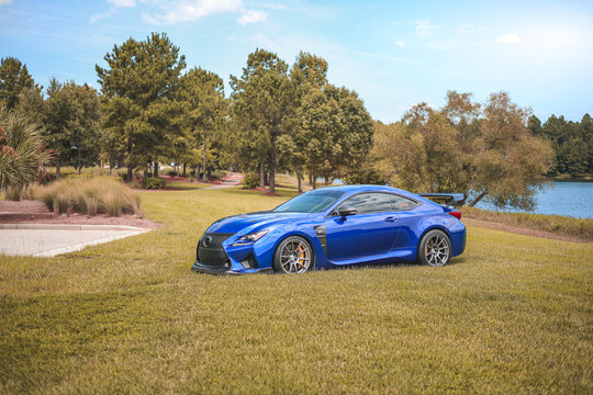 Blue Lexus RCF in Bluffton, South Carolina, August 23, 2024