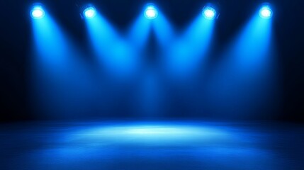Stage performance with dramatic blue lighting and effects