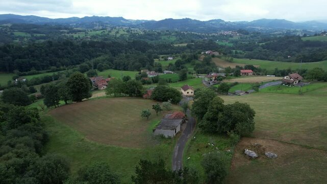 Drone view of an spanish rural landscape in an agricultural environment - 301
