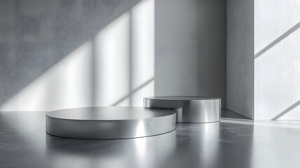 Obraz premium Minimalist Elegant Corporate Background with Soft Ambient Light and Refined Metallic Textures