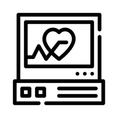 heart monitor line icon