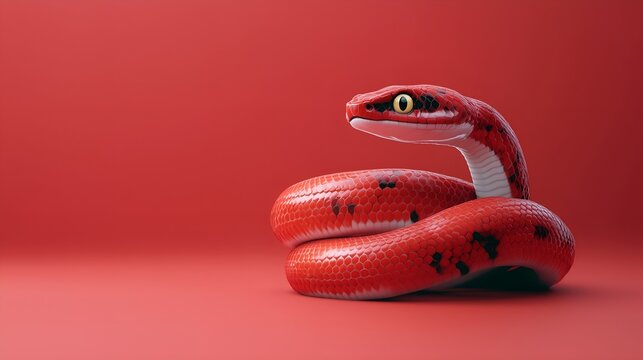 Stylized Red Snake Symbolizing Python Programming, Coding, and Software Development, Representing the Power of Coding and Computer Science