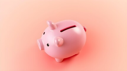Adorable pink ceramic piggy bank