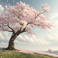 realistic sakura tree