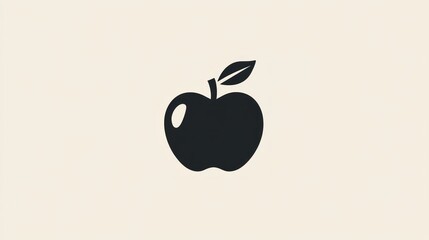 Apple icon on pale backdrop for nutrition and education, healthy eating use