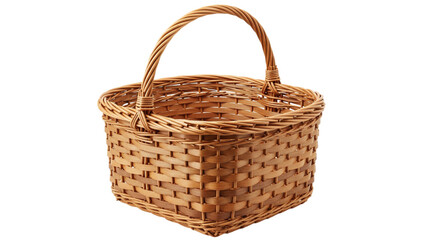 Empty wicker basket with a handle rustic home decor
