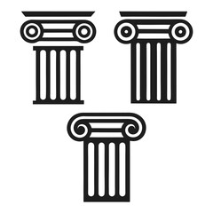 Elegant Ionic Column Vector Set for Architecture and Design.