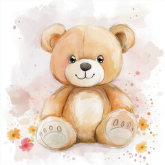 にっこりくまちゃん水彩画風