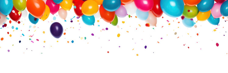 PNG Balloon confetti border balloons celebration decoration.