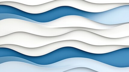 Obraz premium Abstract Waves Design in Shades of Blue and White for Modern Background and Textures