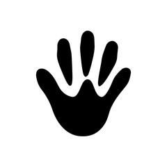 Left hand silhouette vector flat illustration design on white background.