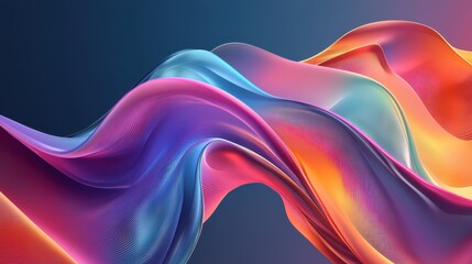 Obraz premium A mesmerizing abstract design featuring a wavy, iridescent shape rendered in 3D.