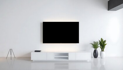 Fototapeta premium Modern Black Tv Screen White Or 