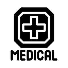 Obraz premium medical cross glyph icon