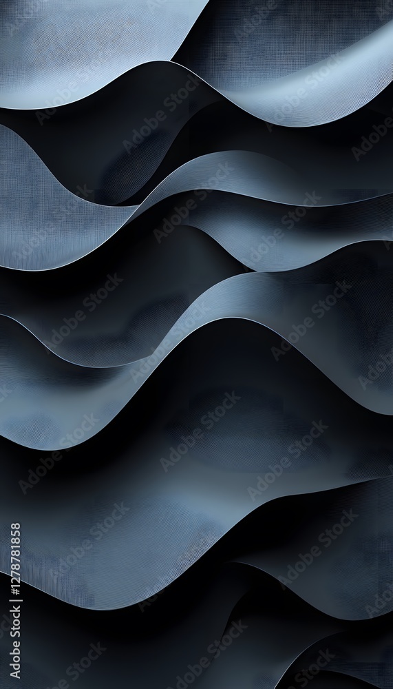Poster abstract waves are arranged in a layered pattern design