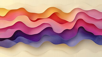 Obraz premium Abstract Waves in Soft Colors, Flowing Patterns and Textures for Background and Design Use