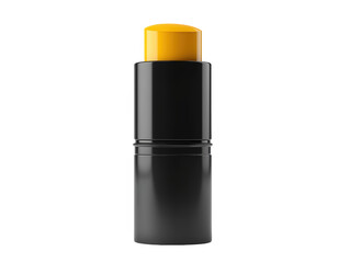 Obraz premium Black lipstick in yellow tube, a bold and stylish beauty essential for glamorous look