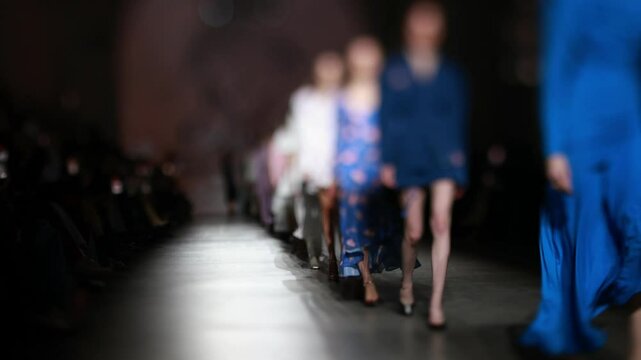 Fashion runway out of focus. The blur background