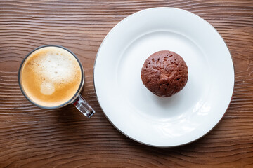 cup of coffee and cake chocolate