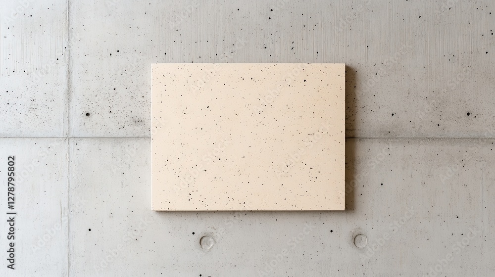 Poster flat lay of a rough concrete panel with an exposed aggregate finish and a naturally weathered appear