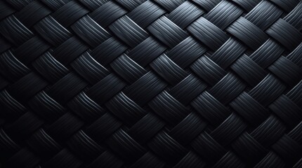 Fototapeta premium Black Interwoven Carbon Fiber Textured Background
