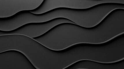 Fototapeta premium Abstract Black Waves Textured Pattern for Modern Interior Design and Background Use in Decor