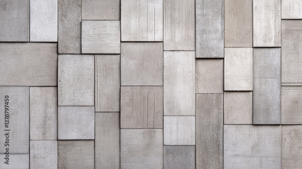 Poster flat lay of exposed concrete panels with grid-like structure, perfect for brutalist architecture the