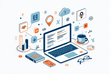 An education-themed elements illustration background