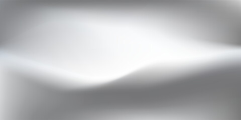 Silver foil background with metal mirror texture. Chrome gradient surface with light gloss. Vector aluminum grey sheet with reflection. Platinum and titanium abstract cold 