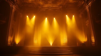Naklejka premium Illuminated performance stage with colorful lights