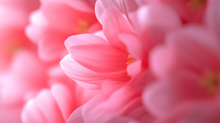 Fototapeta premium Captivating close-up of delicate pink flowers with soft petals, evoking a sense of tranquility and beauty. Perfect for enhancing nature-themed projects or floral inspirations.